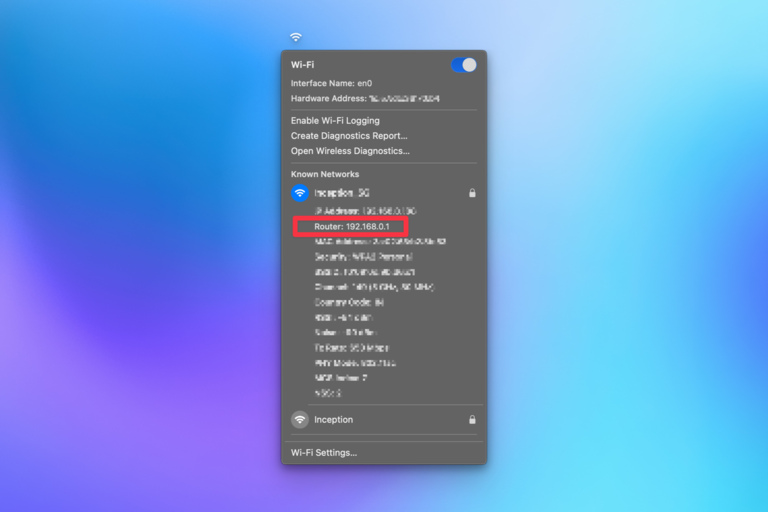 Locating Default IP Address on MacOS
