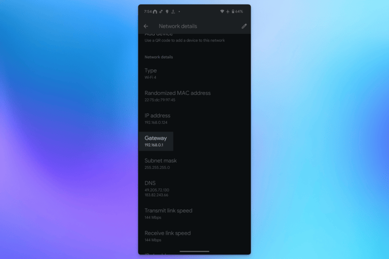 Locating Default IP Address on Smartphones/Tablets