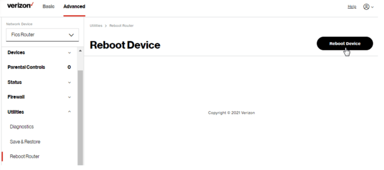 Restart Your Verizon Router