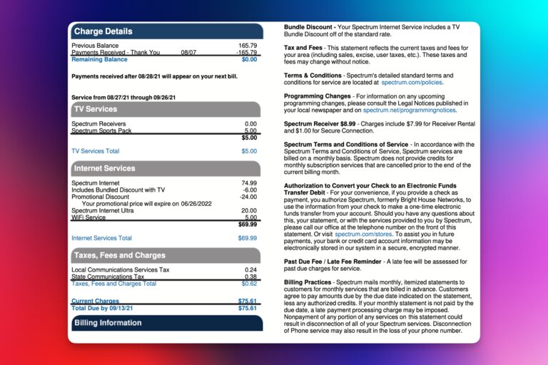 Review the Bill for Hidden Fees