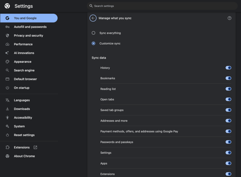 Cross Device Sync